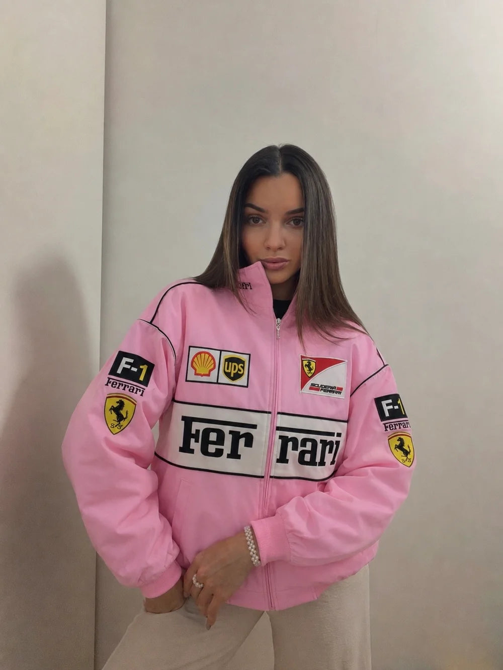 Ferrari F1 Vintage Racing Jacket - Pink Edition