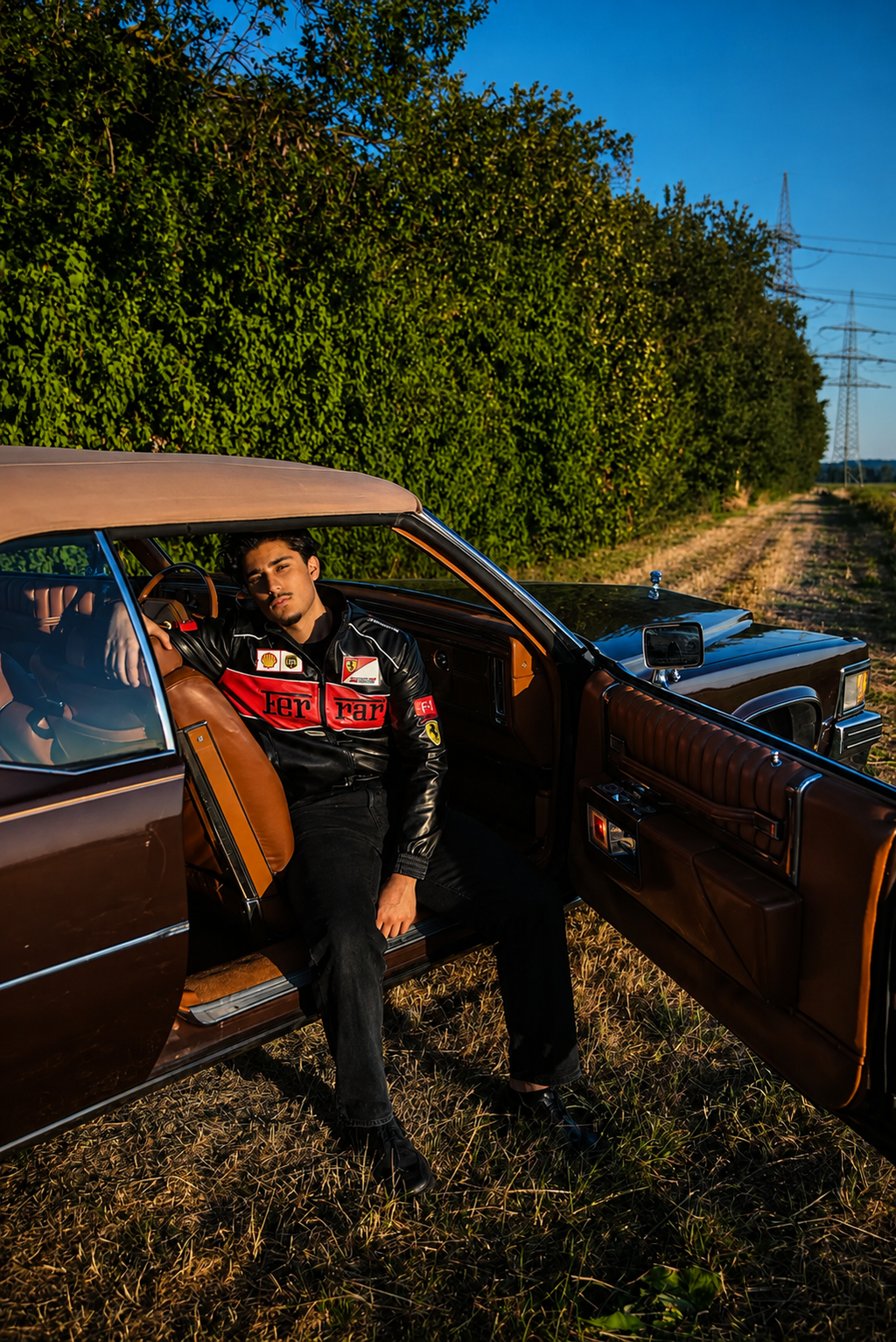 Black & Red Ferrari F1 Racing Jacket