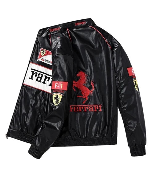 Black & White Ferrari F1 Racing Jacket