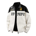 Black & White Ferrari F1 Leather Jacket