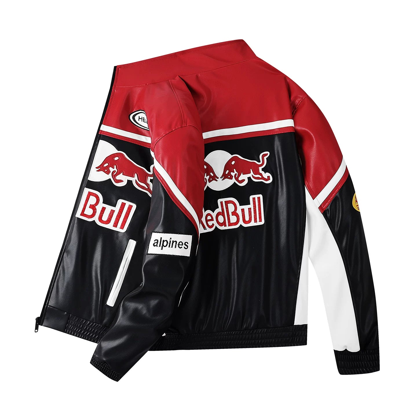 Red Bull Black and White Color Motorcycle Racing Suit