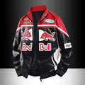 Red Bull Black and White Color Motorcycle Racing Suit
