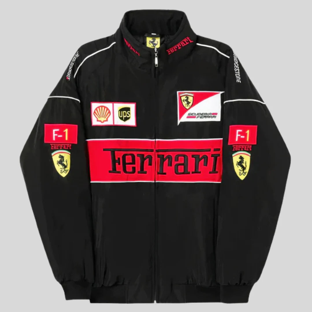 Ferrari F1 Vintage Racing Jacket - Black Edition