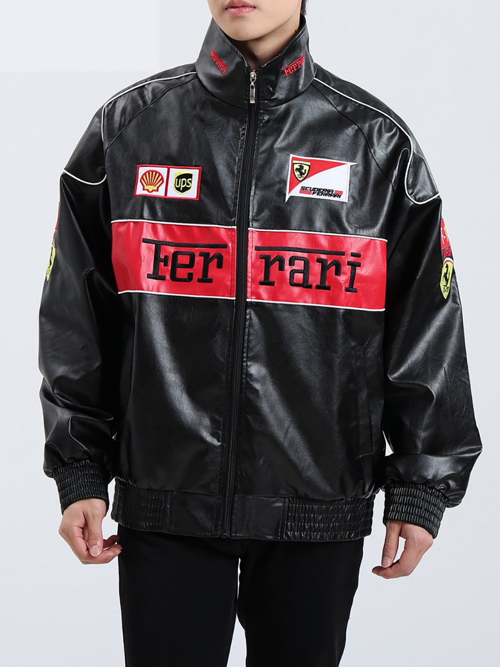 Black & Red Ferrari F1 Racing Jacket