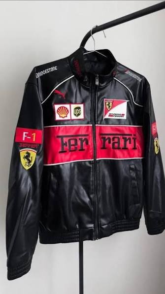 Black & Red Ferrari F1 Racing Jacket