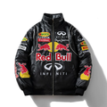 Red Bull Retro Black and White Color Motorcycle Racing Suit