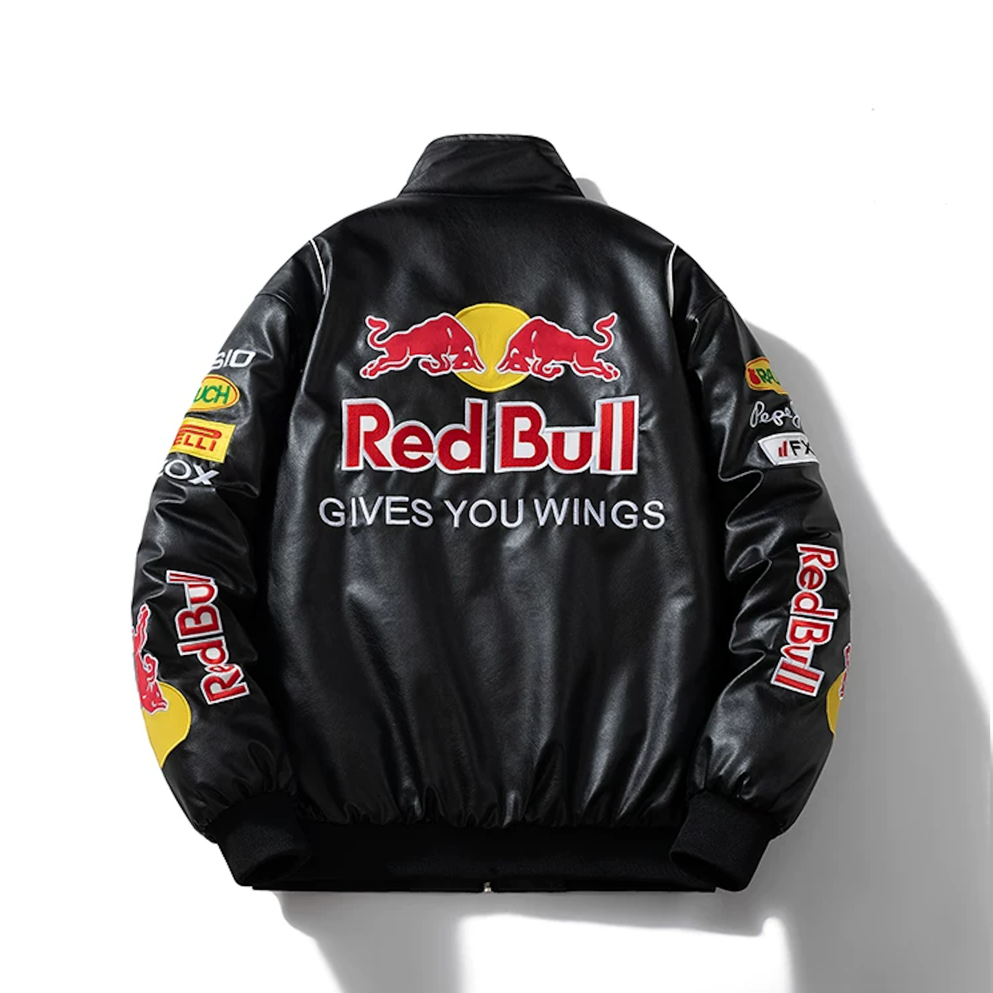 Red Bull Retro Black and White Color Motorcycle Racing Suit